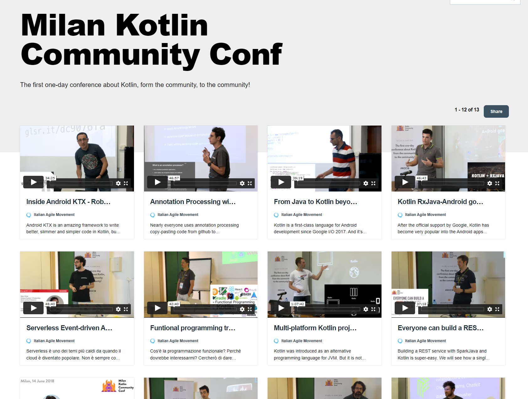 Milan Kotlin Community Conf 2018 - all the videos